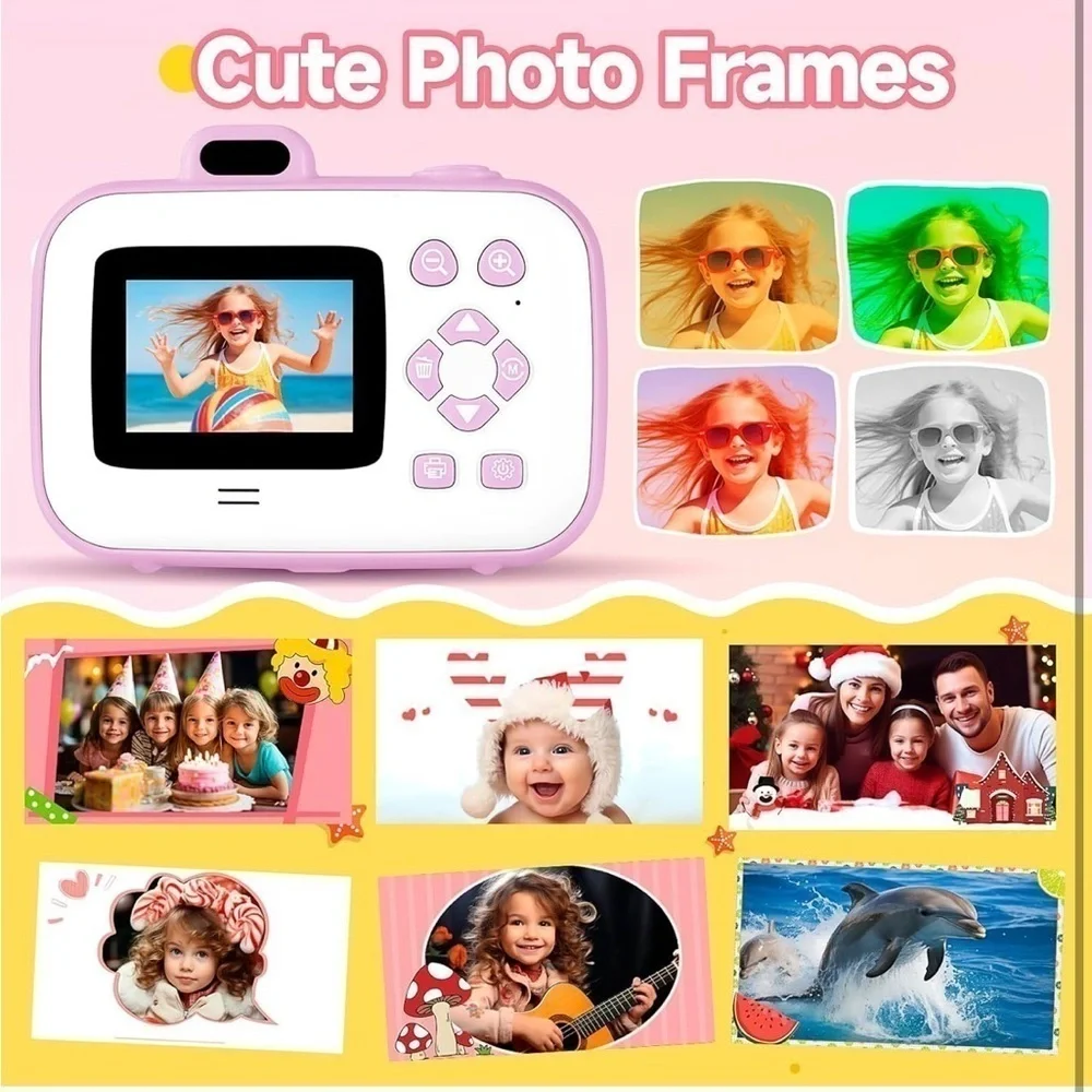 Brand New Kids Instant Print Digital Camera Thermal Photo Prints 32GB SD Card